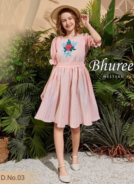 Baby Pink Colour BHUREE New Stylish Party Wear Girls One Piece Kids Collection BHUREE 3